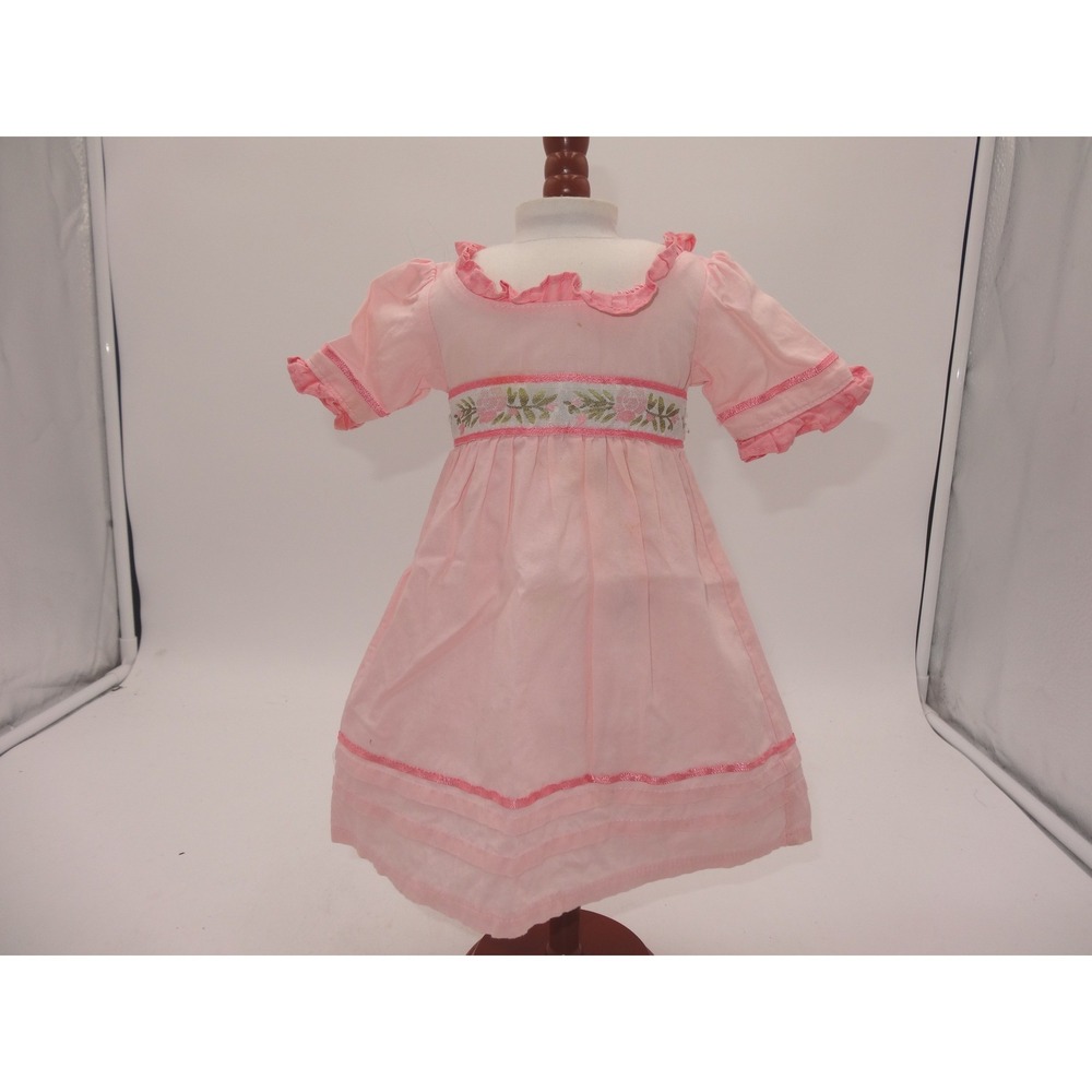 American Girl Caroline Abbott Pink Meet Dress Floral Embroidery